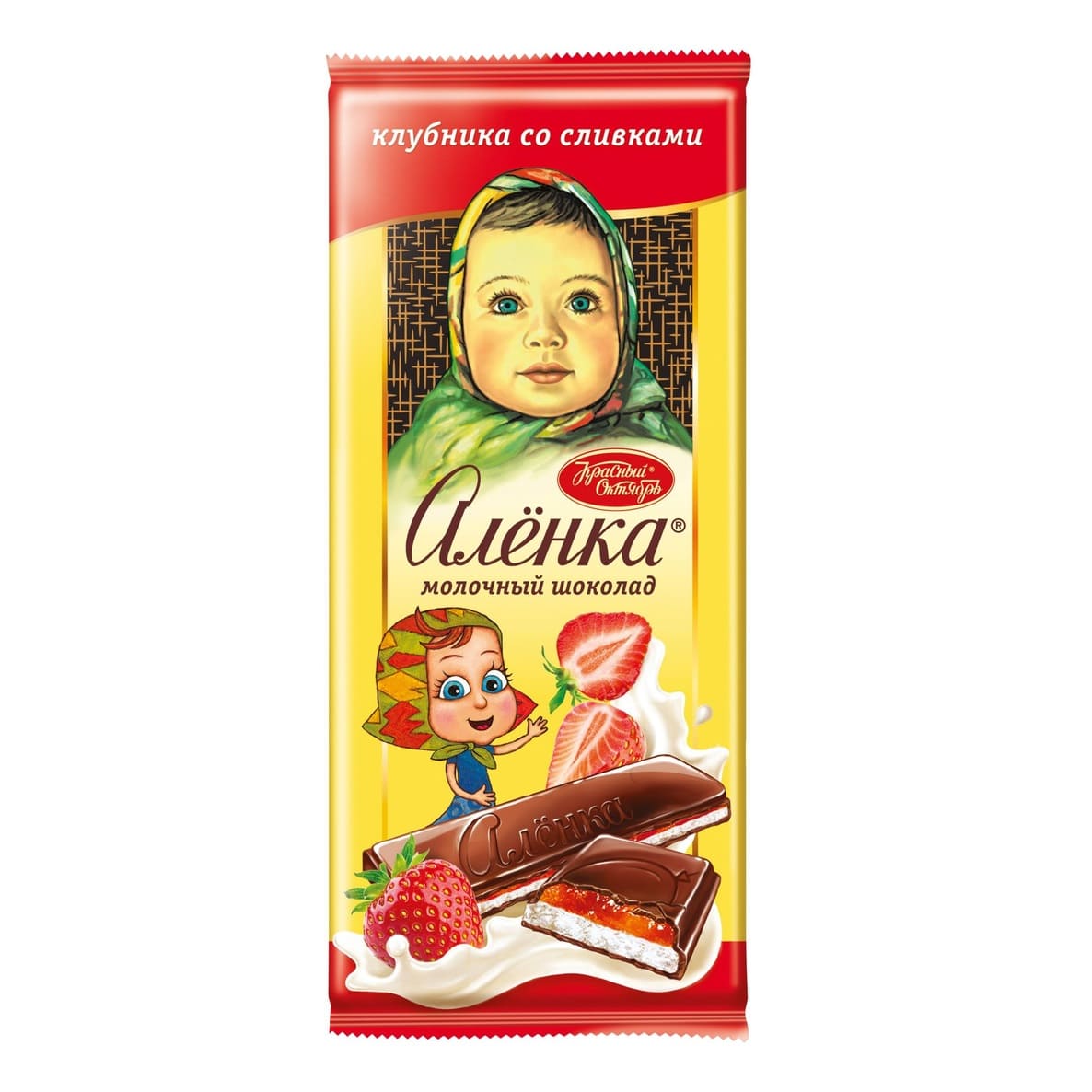 Ciocolată cu lapte ALENKA cu umplutură de lapte și jeleu 87GR