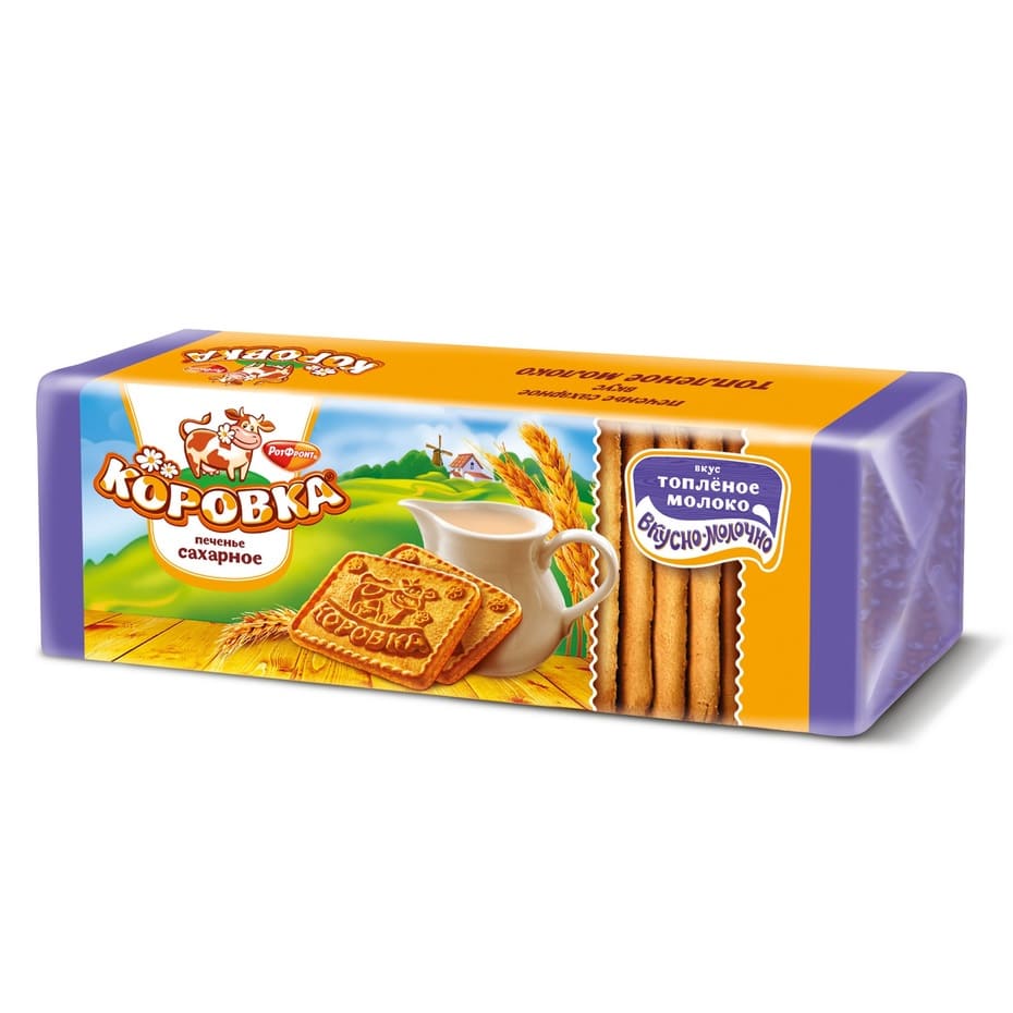 Biscuiți KOROVKA cu aromă de lapte 375GR