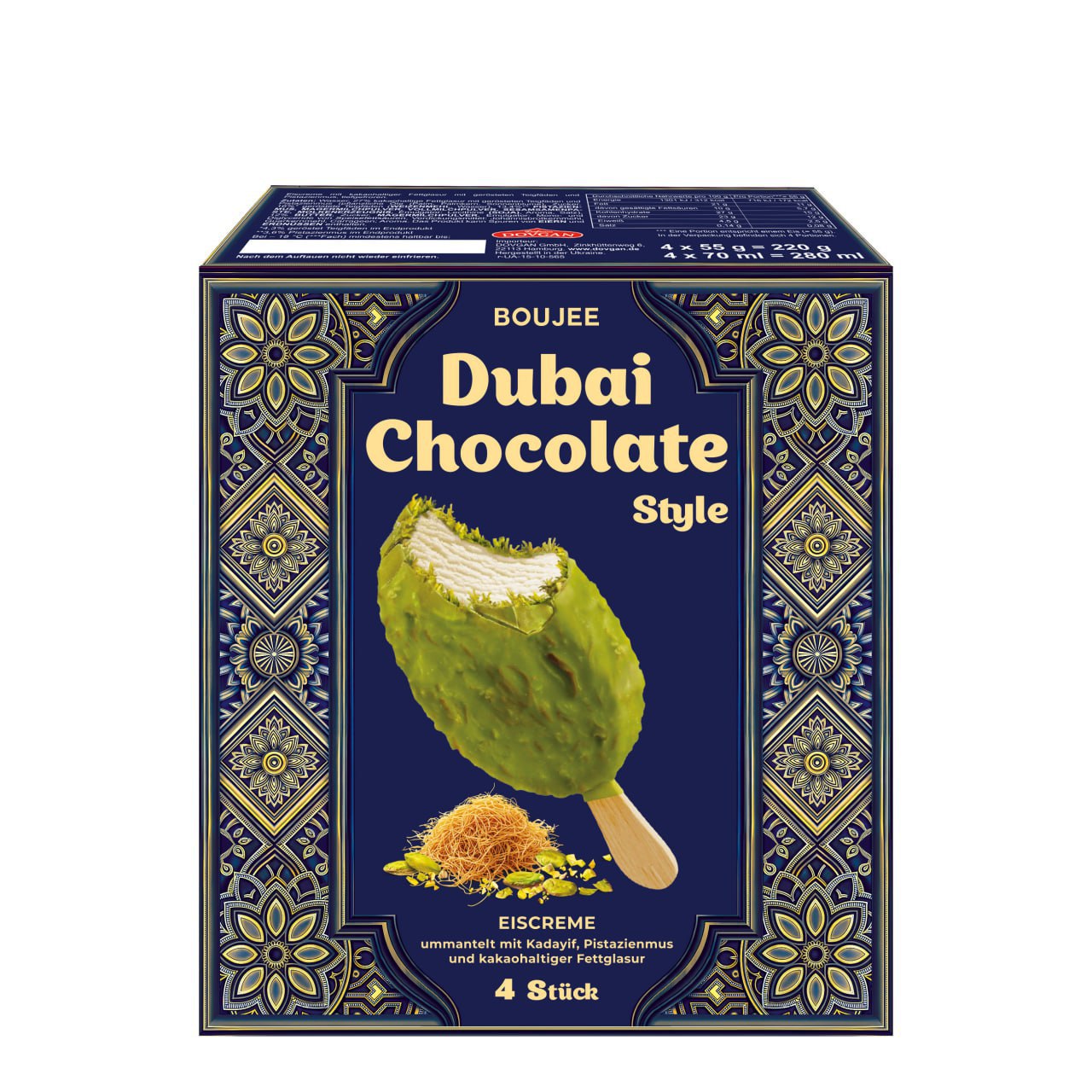 Înghețată de ciocolată în stil DUBAI 4x55GR
