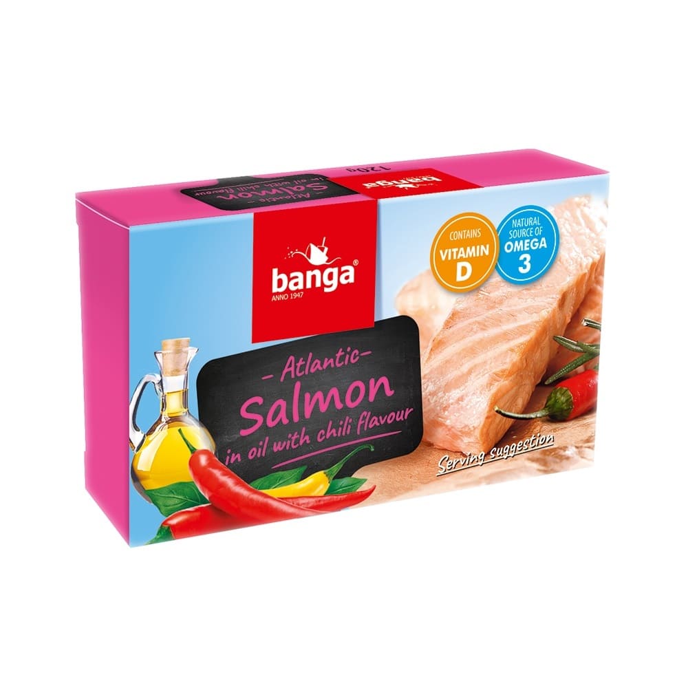 Somon în ulei cu aromă de chili 120GR BANGA