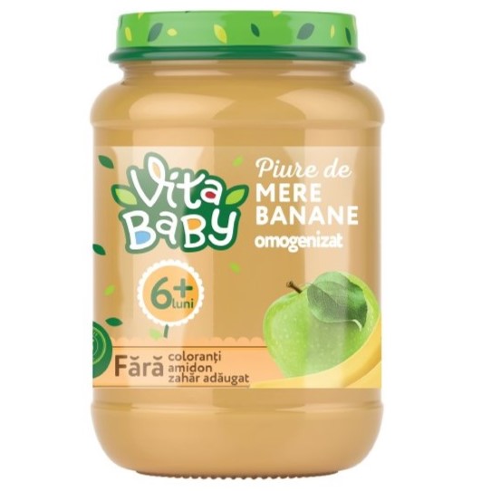 Piure de mere și banane fără zahăr adăugat 180GR
