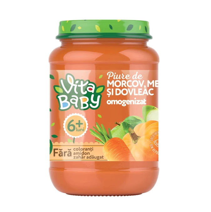 Piure de morcov, mere și dovleac fără zahăr adăugat 180GR