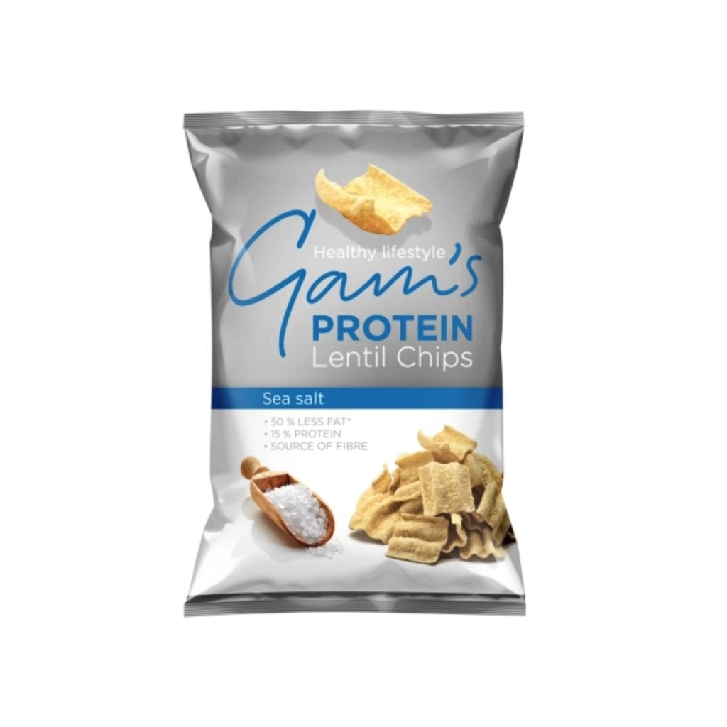 Chipsuri proteice de linte cu gust de sare de mare 65GR