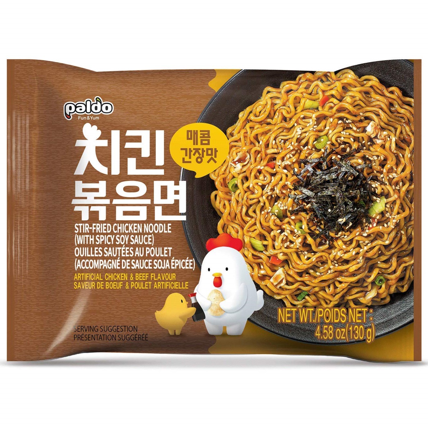 Ramen cu gust de pui prăjit în sos de soia 130GR PALDO